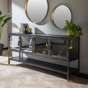 Dressoir Met Glazen Deuren - 180x40x80cm.