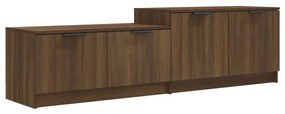 vidaXL Tv-meubel 158,5x36x45 cm bewerkt hout bruineikenkleurig