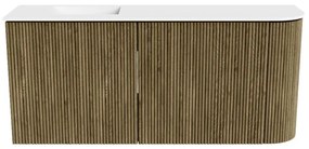 Mondiaz Joya 90cm toiletmeubel ronding rechts dusk met wastafel faye links 1 kraangat talc