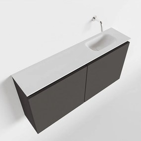 Mondiaz Ture 100cm toiletmeubel dark grey met wastafel talc rechts geen kraangat