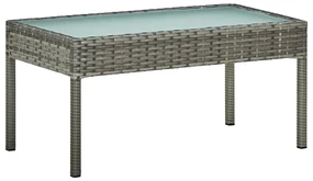 vidaXL 4-delige Loungeset met kussens poly rattan grijs