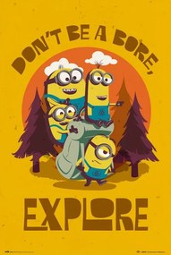 Poster Minions - Don‘t Be Bore, Explore, (61 x 91.5 cm)