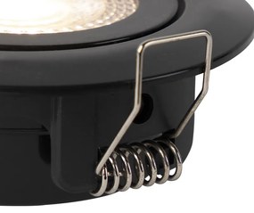 Set van 5 Moderne inbouwspots zwart incl. LED 3-staps dimbaar - Mio Modern rond Binnenverlichting Lamp