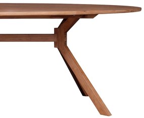 Ovale Eettafel Massief Teak - 200 X 100cm.