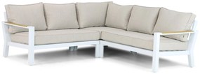 Hoek loungeset 5 personen Aluminium/Polywood (teakfinish) Wit Lifestyle Garden Furniture Bilbao