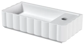 Riho Catching Waves fontein solid surface met kraangat rechts wit mat