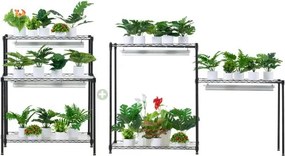 VEVOR plantenstandaard met kweeklamp, 6-laags 192W DIY metalen plantenrek met kweeklamp, plank met verstelbaar frame en wielen voor zaadkieming, 75 x 35 x 180 cm