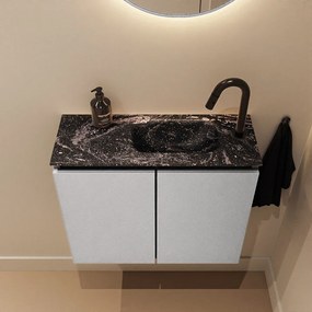 Mondiaz Ture DLux toiletmeubel 60cm plata met wastafel lava rechts met kraangat