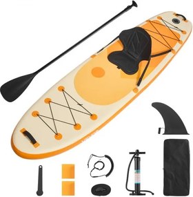 VEVOR Opblaasbaar Stand Up Paddle Board (323 x 83,8 x 15,2 cm) Paddleboard met één zitplaats, complete set inclusief pomp, peddel, vin, rugzak, enkelband, riem, voor tieners en volwassenen