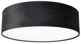 Stoffen Moderne plafondlamp zwart 40 cm met gouden binnenkant - Drum Modern E27 cilinder / rond Binnenverlichting Lamp