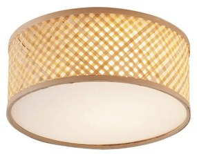 Oosterse plafondlamp bamboe naturel 30cm - Tremmo