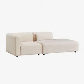 Modulaire Hoekbank Van 2 Delen Met Rechter Chaise Longue Fogler Corduroy Linnen Beige - Sklum
