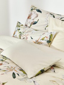 Katoensatijnen dekbedovertrek Flori met bloemenprint