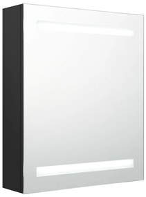 vidaXL Badkamerkast met spiegel en LED 50x14x60 cm zwart