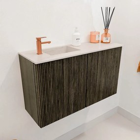 Mondiaz Joya DLux 70cm toiletmeubel shadow met wastafel faye links 1 kraangat meli