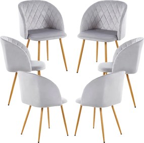 Set 6 Velt Fluwelen Stoelen