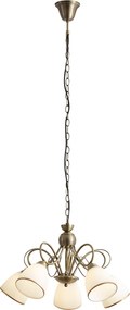Klassieke hanglamp brons met opaal glas 5-lichts - Katarina