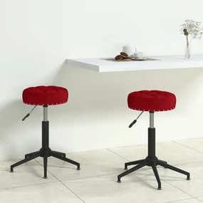 vidaXL Eetkamerstoelen draaibaar 2 st fluweel wijnrood