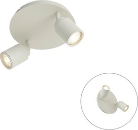 Moderne inbouwspot beige 2-lichts IP44 - Ducha