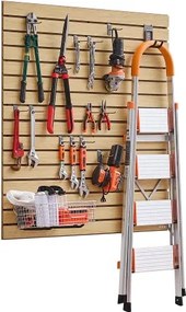 VEVOR Gereedschapswand 1220x1220x18mm, MDF Garage Slatwall met modulair ontwerp, wandmontage, 11,3 kg Slatwall-paneel met koppelstructuur en zelf zagen, geschikt voor opslag en presentatie