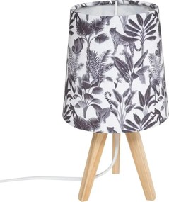 Atmosphera jungle driepootlamp - 24 cm hoog - 13 x 13 cm - Op houten poten - Met E14 fitting