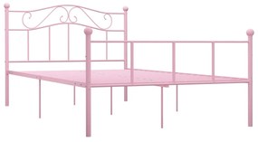 vidaXL Bedframe metaal roze 160x200 cm