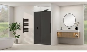 Van Rijn Products ST09 Schuifdeur vast deel - 157.5x200cm - grijs rookglas - soft-close - incl. Zwart ST09300160GRZW