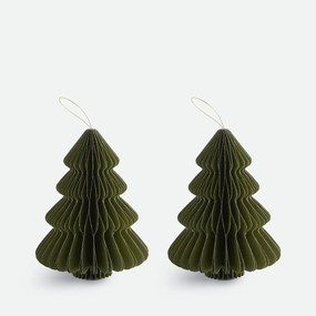 Set van 2 opvouwbare kerstbomen, hoogte 20 cm, CASPAR