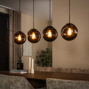 Hanglamp Met 4 Glazen Bollen Bruin