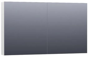 Saniclass Plain Spiegelkast - 120x70x15cm - 2 links/rechtsdraaiende spiegeldeuren - MDF - hoogglans wit SK-PL120HW