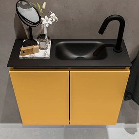 Mondiaz Ture 60cm toiletmeubel ocher met wastafel urban rechts 1 kraangat