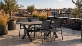 Tuinset 4 personen 180 cm Aluminium Grijs Lifestyle Garden Furniture Sella/Forest