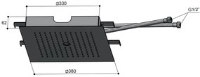 Hotbath Mate M148 inbouw hoofddouche vierkant 38cm geborsteld nikkel