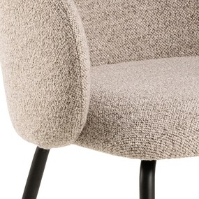 CLARA Beige Latte (stof Monza 60)/zwarte poten - MODERNE GESTOFFEERDE KUIPSTOEL VOOR WOONKAMER/EETKAMER/KANTOOR LOFT