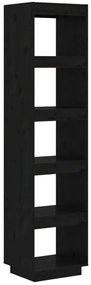 vidaXL Boekenkast/kamerscherm 40x35x167 cm massief grenenhout zwart