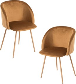 Set 2 Velt Fluwelen Stoelen