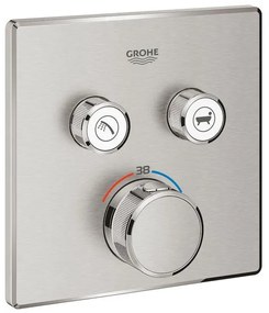 Grohe Grohtherm SmartControl Inbouwthermostaat - 3 knoppen - vierkant - supersteel 29124DC0