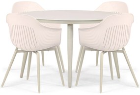 Tuinset 4 personen 120 cm Kunststof Taupe Lifestyle Garden Furniture Lissabon/Vienna