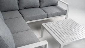 DATHO OUTDOOR Hoek Loungeset - Hawaii - Aluminium - Datho Outdoor - Wit/Lichtgrijs