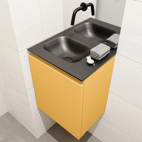 Mondiaz Olan 40cm toiletmeubel ocher met wastafel urban links geen kraangat