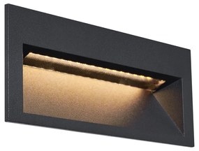 Buitenlamp Moderne inbouw wandlamp zwart 16cm incl. LED IP65 - Mert Modern IP65 Buitenverlichting