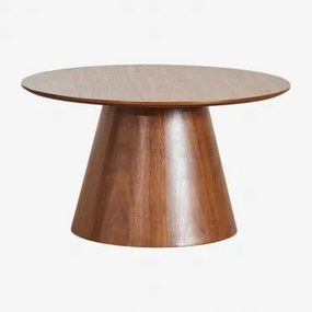 Ronde Houten Salontafel (ø80 Cm) Aura Walnootfineer - Sklum