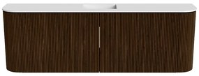 Mondiaz Joya 125cm toiletmeubel ronding links/rechts walnut met wastafel faye midden 1 kraangat talc