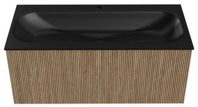Mondiaz Kurve 100cm badmeubel dusk met 1 lade en wastafel big medium midden 1 kraangat urban