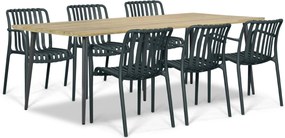 Tuinset 6 personen 240 cm Kunststof Grijs Domani Furniture Alba/Montana