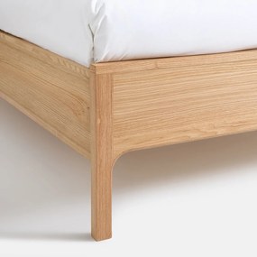 Bed van essenhout, fineer en linnen, met bedbodem, ESMARA