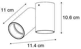 Design Spot / Opbouwspot / Plafondspot messing verstelbaar - Michael Design GU10 cilinder / rond Binnenverlichting Lamp