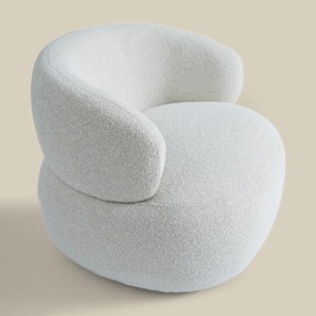 Draaibare Ronde Fauteuil Creme