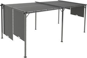 Antraciet Sevilla 3x6m terraspergola met muggengaas Garden Point