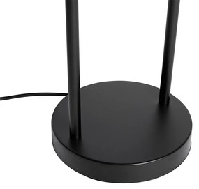 Moderne tafellamp zwart met smoke glas - Stavelot